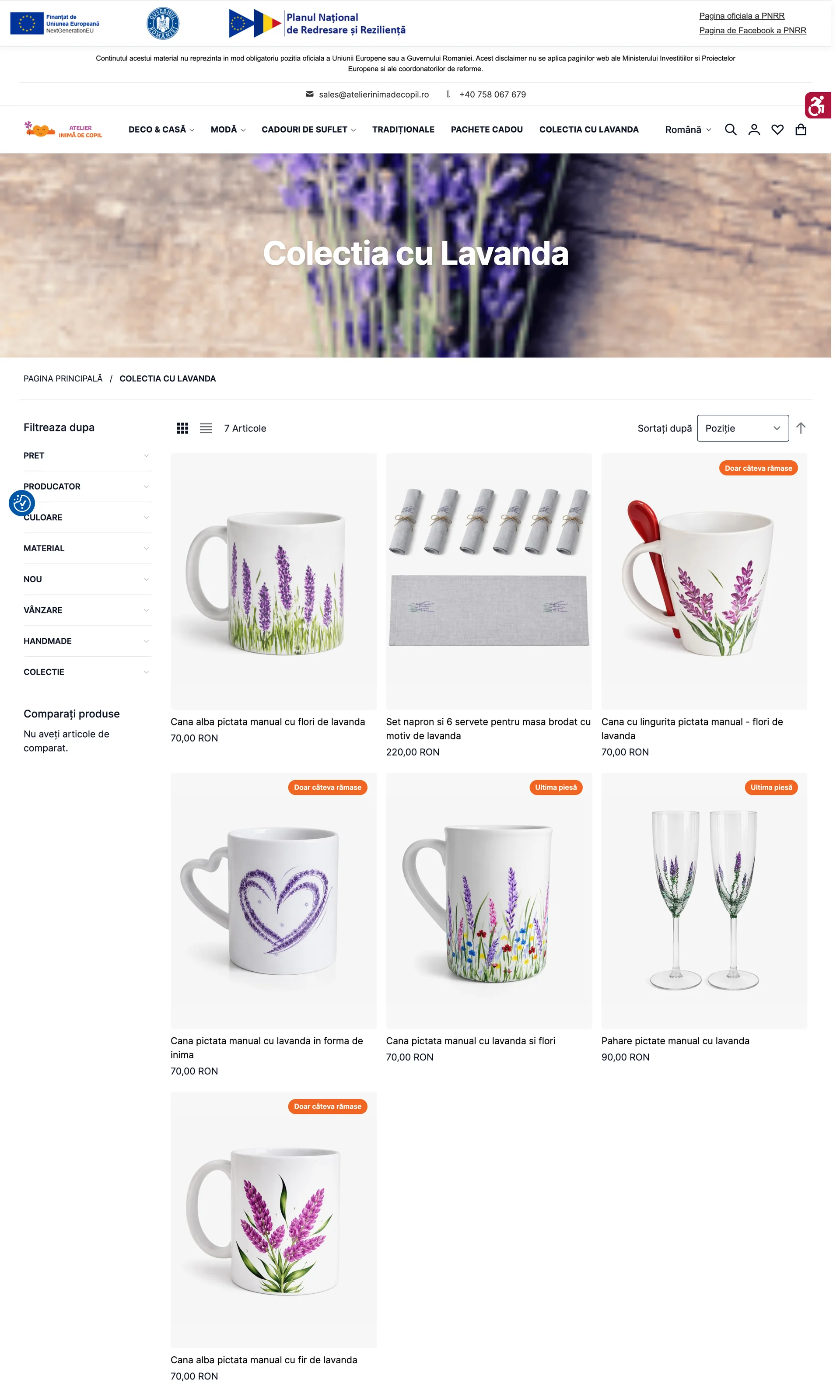 Atelier Inima de Copil: Listing page, Lavender collection
